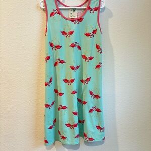 Lily Bleu Girls Flamingo Print Dress Mint Pink Bow Back Racerback